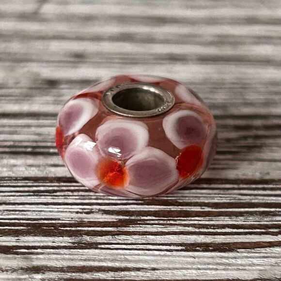 TROLLBEADS UU Lavender Pink & Red Flower Unique LAA 925S NEW! - Picture 8 of 8